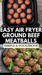 Easy Air Fryer Ground Beef Meatballs Recipe